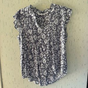 fun2fun Grey Floral Blouse Women’s XL